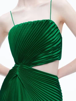 Alice and Olivia GUEST OF|MIDI*FAYETH CUT OUT ASYMMETRICAL HEM MIDI DRESS
