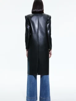 Alice and Olivia VEGAN LEATHER|ESSENTIALS*FIERRO VEGAN LEATHER LONG BLAZER