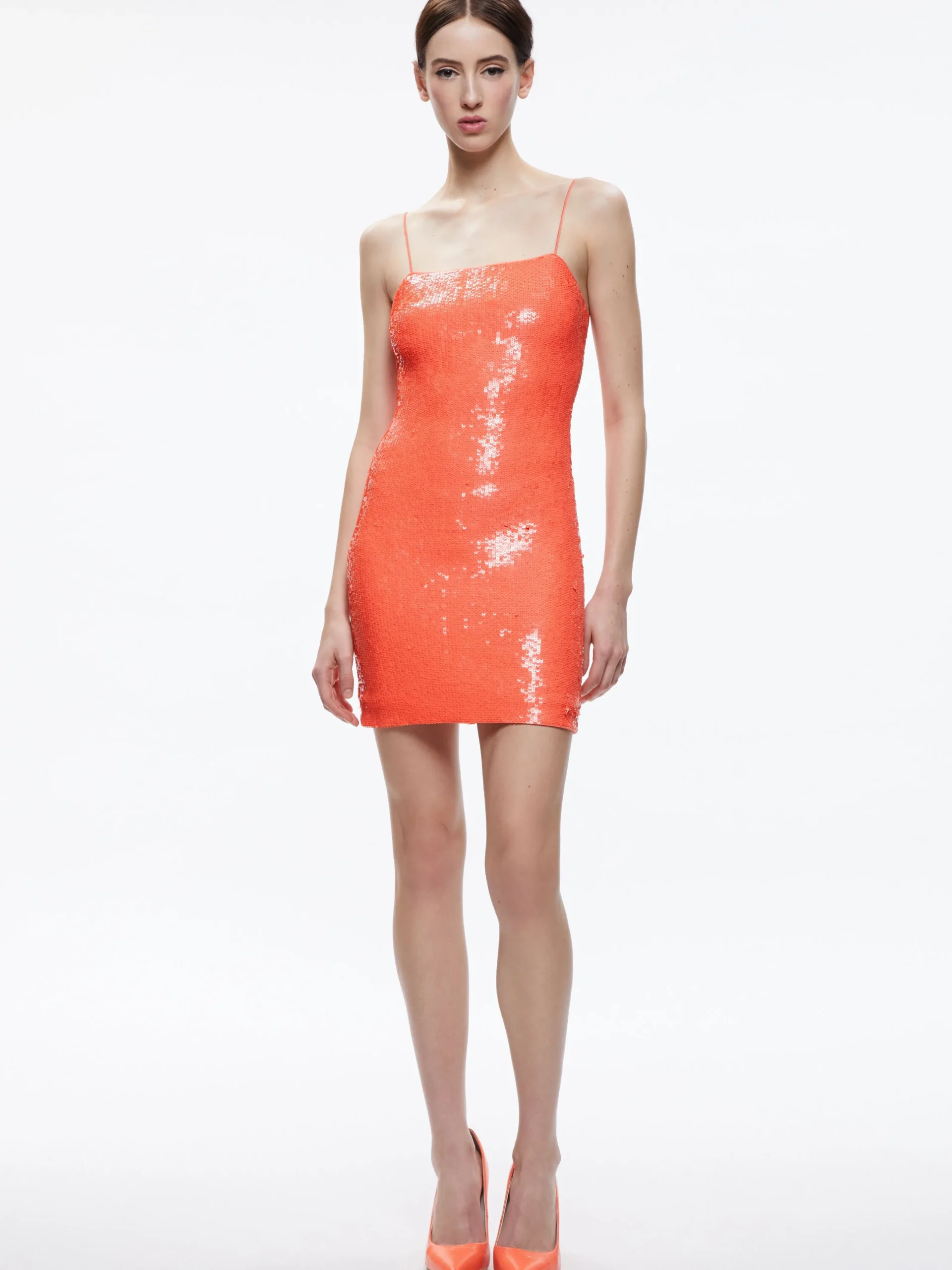 Alice and Olivia GUEST OF|MINI*FIFI SEQUIN FITTED MINI CAMI DRESS