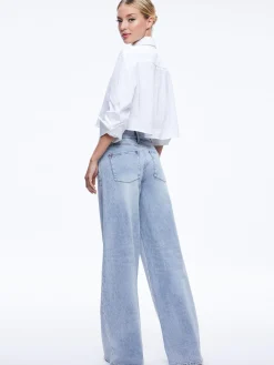 Alice and Olivia ESSENTIALS|THE WORKWEAR EDIT*FINELY CROPPED OVERSIZED BUTTON DOWN SHIRT