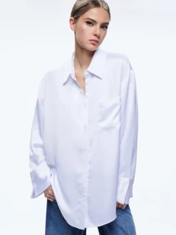 Alice and Olivia ESSENTIALS|TOPS*FINELY OVERSIZED BUTTON DOWN SHIRT