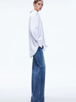Alice and Olivia ESSENTIALS|TOPS*FINELY OVERSIZED BUTTON DOWN SHIRT