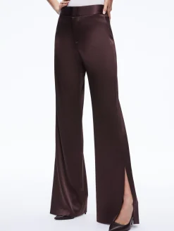 Alice and Olivia MATCHING SETS*FINELY OVERSIZED BUTTON DOWN SHIRT + JC WIDE LEG SIDE SLIT PANT
