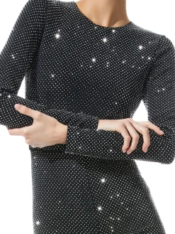 Alice and Olivia JUMPSUITS*FREDDIE CREWNECK EMBELLISHED CATSUIT