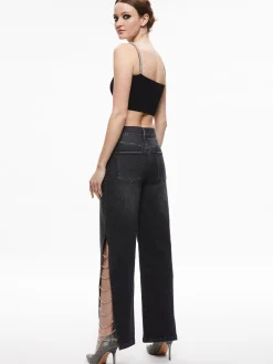 Alice and Olivia JEAN SHOP|JEANS*GAYLE EMBELLISHED SIDE JEAN
