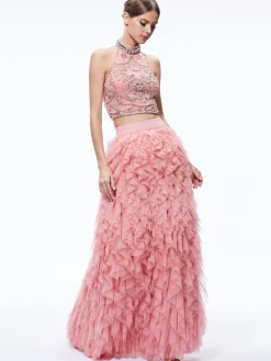 Alice and Olivia SKIRTS*KAL RUFFLE GOWN SKIRT