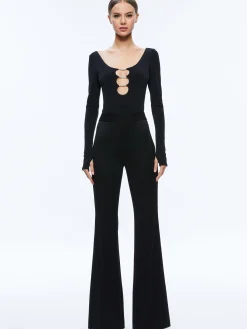Alice and Olivia TOPS*KALENA SCOOP NECK CUTOUT BODYSUIT
