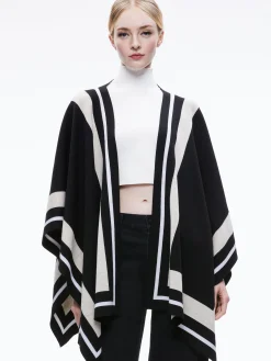 Alice and Olivia ESSENTIALS|SWEATERS*KAMALA STRIPE PONCHO