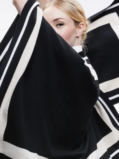 Alice and Olivia ESSENTIALS|SWEATERS*KAMALA STRIPE PONCHO