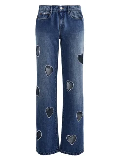 Alice and Olivia JEAN SHOP|VALENTINE'S DAY EDIT*KARRIE EMBELLISHED HEART JEAN