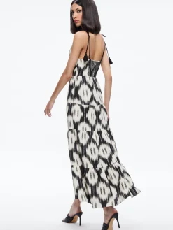 Alice and Olivia MAXI|DRESSES*KATARA TWIST TOP TIERED MAXI DRESS