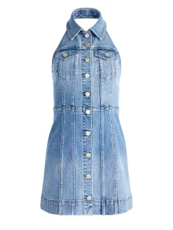 Alice and Olivia JEAN SHOP|MINI*KENDALL DENIM HALTER MINI DRES