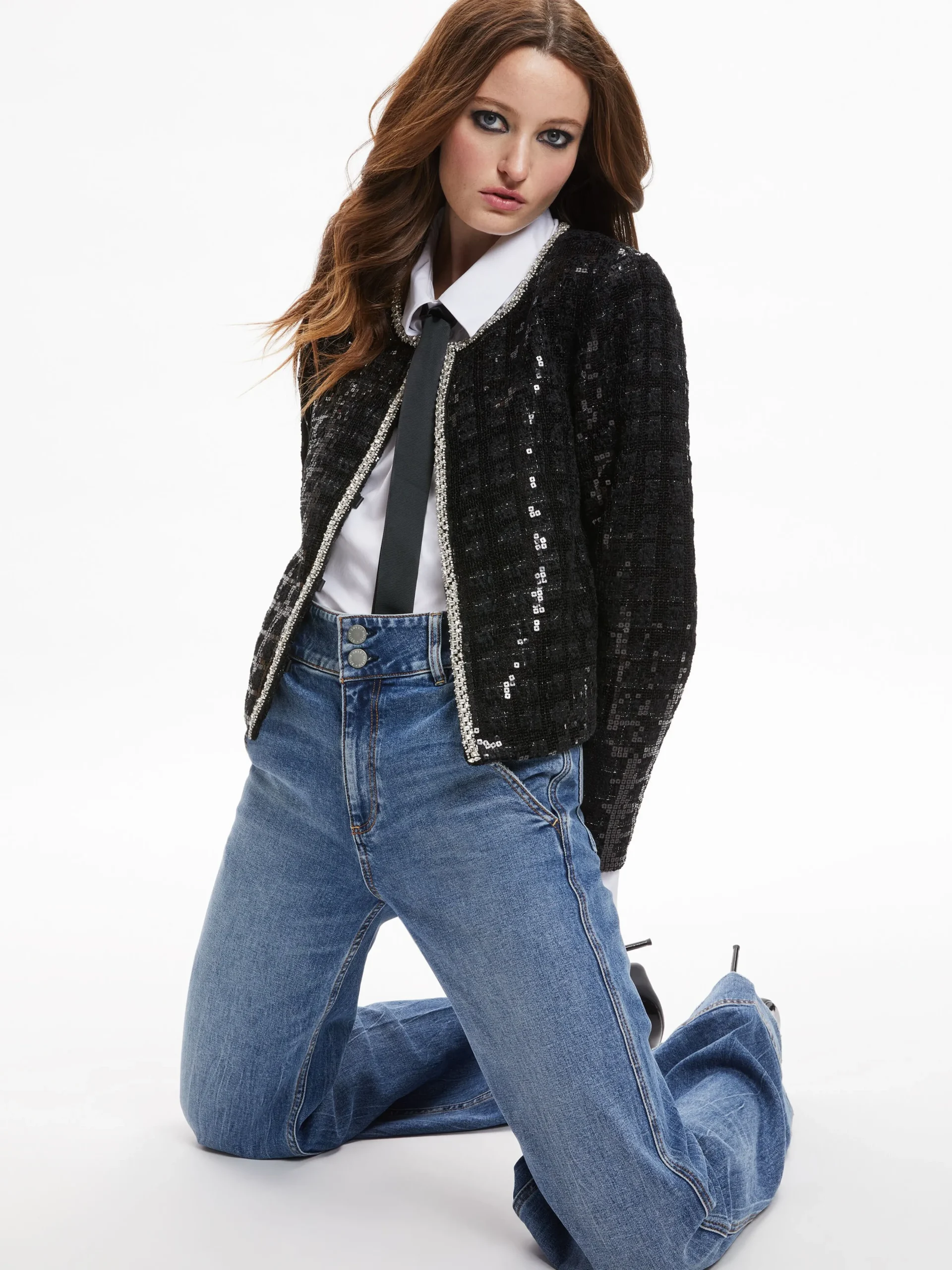 Alice and Olivia JACKETS + COATS*KIDMAN SEQUIN TWEED JACKET
