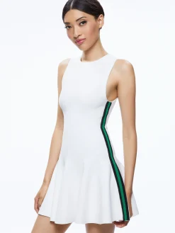 Alice and Olivia ESSENTIALS|MINI*KIMI SIDE STRIPE MINI DRESS