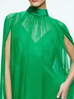 Alice and Olivia STACEY'S FAVORITES|GUEST OF*LANELLE MAXI CAPE DRESS