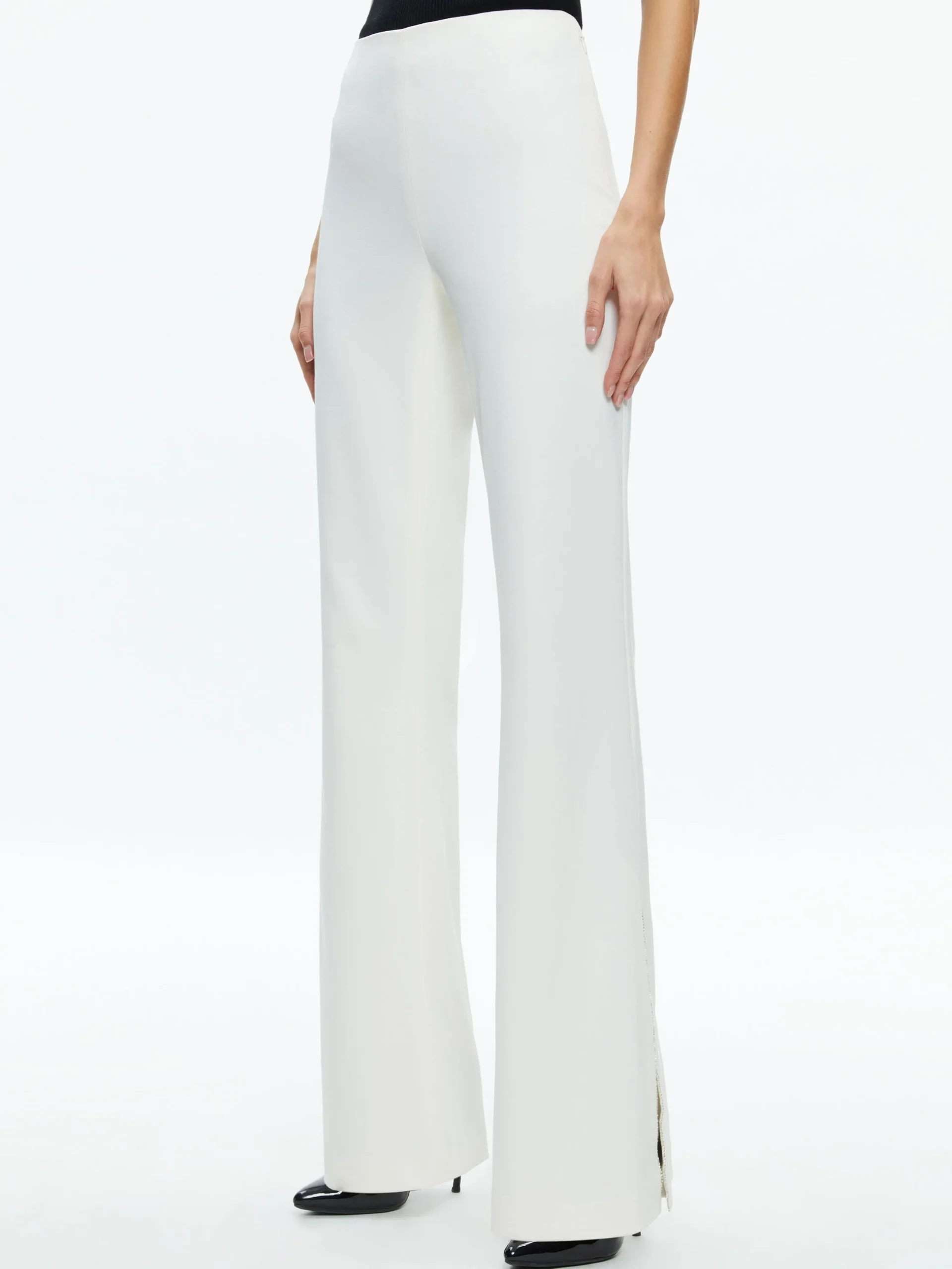 Alice and Olivia PANTS*LARA SIDE SLIT PANT