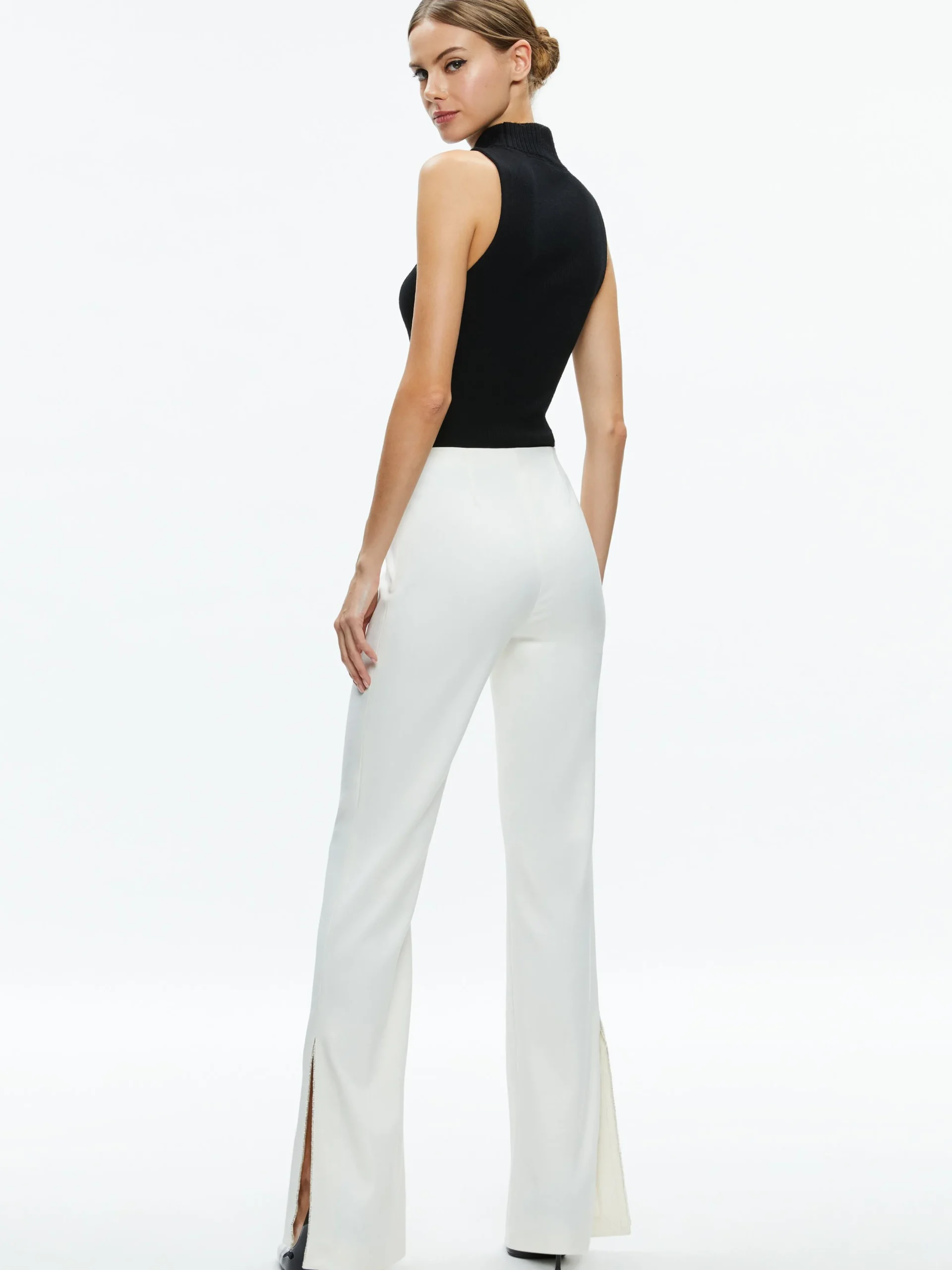 Alice and Olivia PANTS*LARA SIDE SLIT PANT