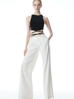 Alice and Olivia TOPS*LATIA STRAPPY TIE WAIST KNIT TANK