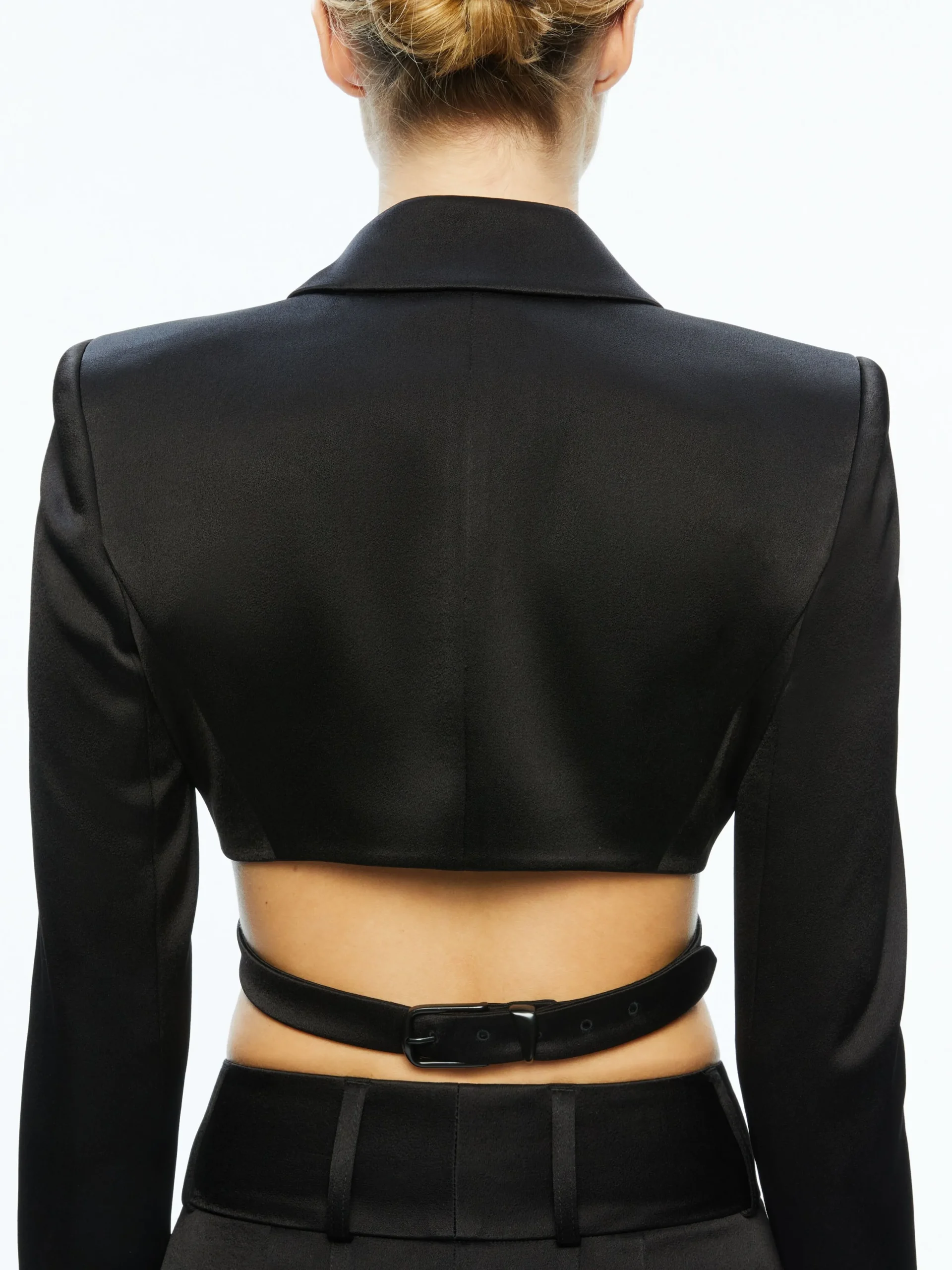 Alice and Olivia SUITS|TOPS*LEONE CROPPED WRAP BLAZER