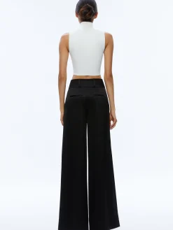 Alice and Olivia MATCHING SETS*LEONE CROPPED WRAP BLAZER + MAME HIGH RISE WIDE LEG PANT