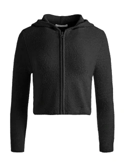 Alice and Olivia SWEATERS|TOPS*LIDELL CROPPED ZIP UP HOODIE