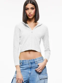 Alice and Olivia SWEATERS|TOPS*LIDELL CROPPED ZIP UP HOODIE