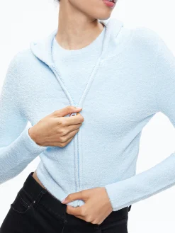 Alice and Olivia MATCHING SETS*LIDELL CROPPED ZIP UP HOODIE + AMITY SLEEVELESS CROPPED TANK