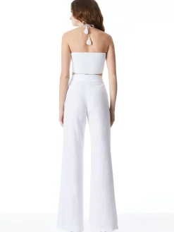 Alice and Olivia TOPS*LIVIA TIE FRONT HALTER TOP