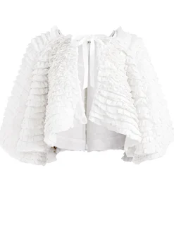 Alice and Olivia JACKETS + COATS*LOREE RUFFLE TIE FRONT CROPPED JACKET