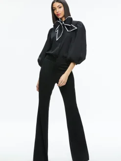 Alice and Olivia ESSENTIALS|THE WORKWEAR EDIT*LOU BOW BUTTON DOWN