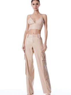 Alice and Olivia VEGAN LEATHER|ESSENTIALS*LUIS VEGAN LEATHER CARGO PANT