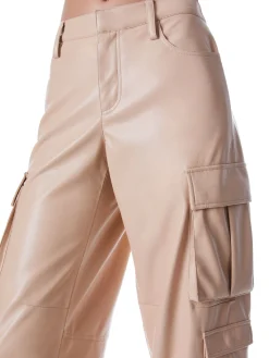 Alice and Olivia VEGAN LEATHER|ESSENTIALS*LUIS VEGAN LEATHER CARGO PANT