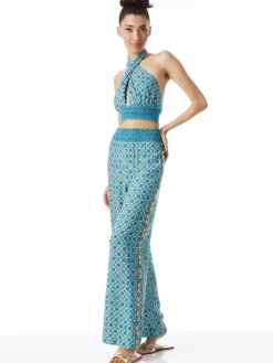 Alice and Olivia TOPS*LYNDON CROSS FRONT HALTER TOP