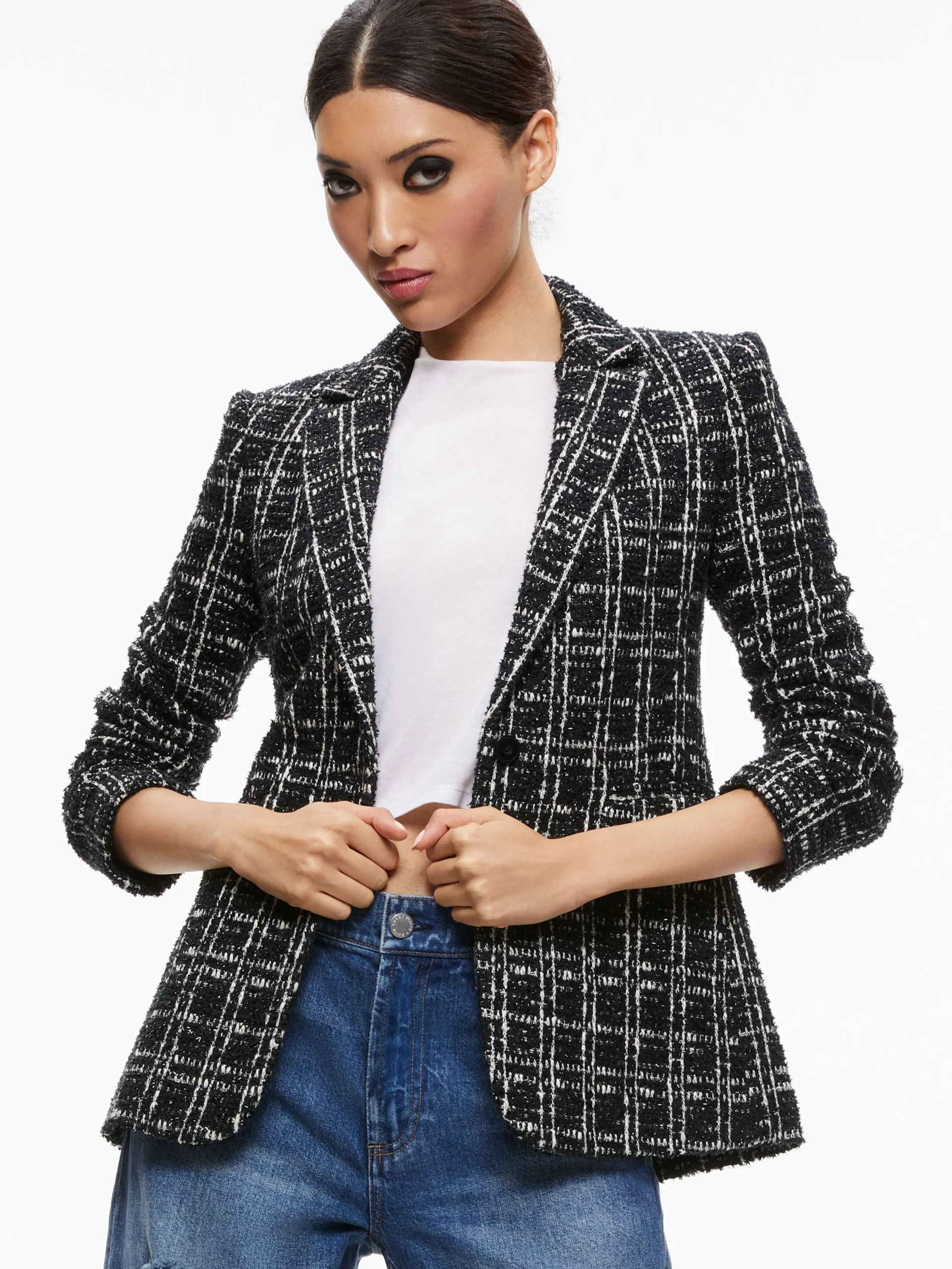 Alice and Olivia JACKETS + COATS*MACEY FITTED NOTCH COLLAR BLAZER