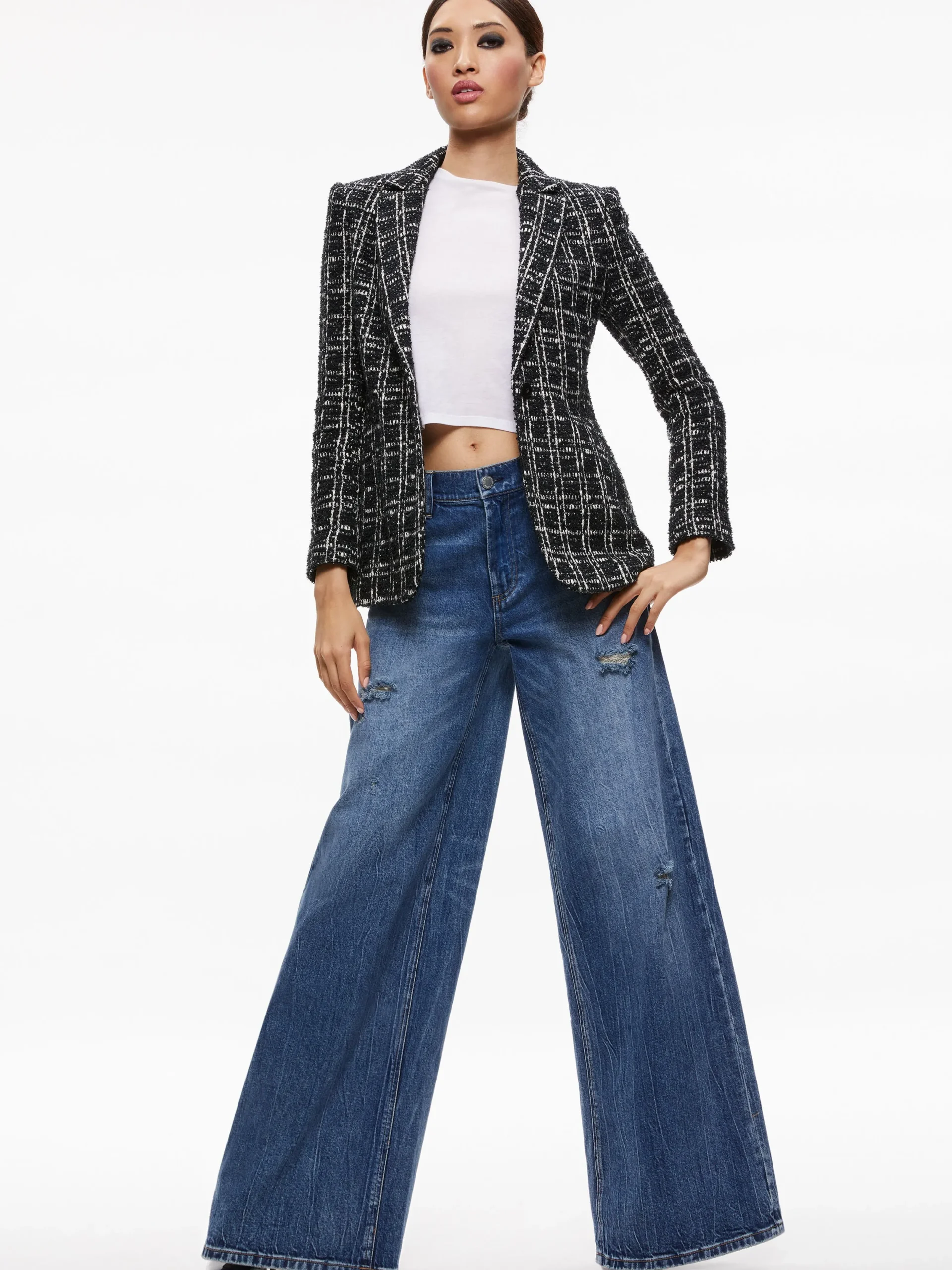 Alice and Olivia JACKETS + COATS*MACEY FITTED NOTCH COLLAR BLAZER