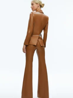 Alice and Olivia VEGAN LEATHER|JACKETS + COATS*MACEY FITTED VEGAN LEATHER BLAZER