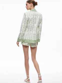 Alice and Olivia MATCHING SETS*MACEY NOTCH COLLAR FITTED BLAZER + DONALD HIGH WAISTED SHORT
