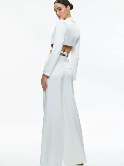 Alice and Olivia THE WORKWEAR EDIT|PANTS*MAME HIGH RISE WIDE LEG CUFFED PANT