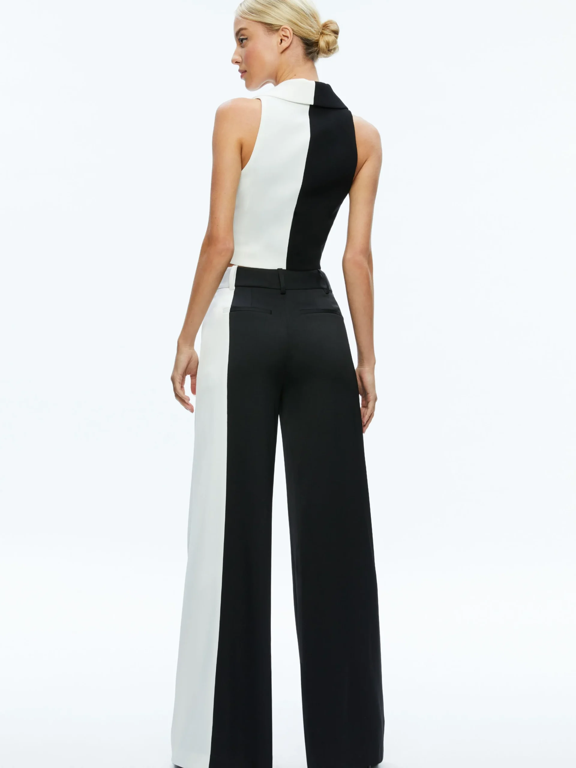 Alice and Olivia MATCHING SETS*MERI COLOR BLOCK BLAZER TOP + POMPEY COLOR BLOCK PANT