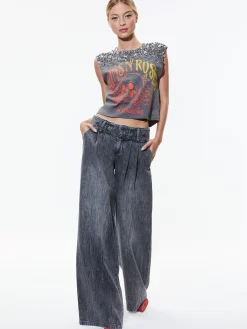 Alice and Olivia TOPS*MICAH EMBELLLISHED CROPPED MUSCLE TANK