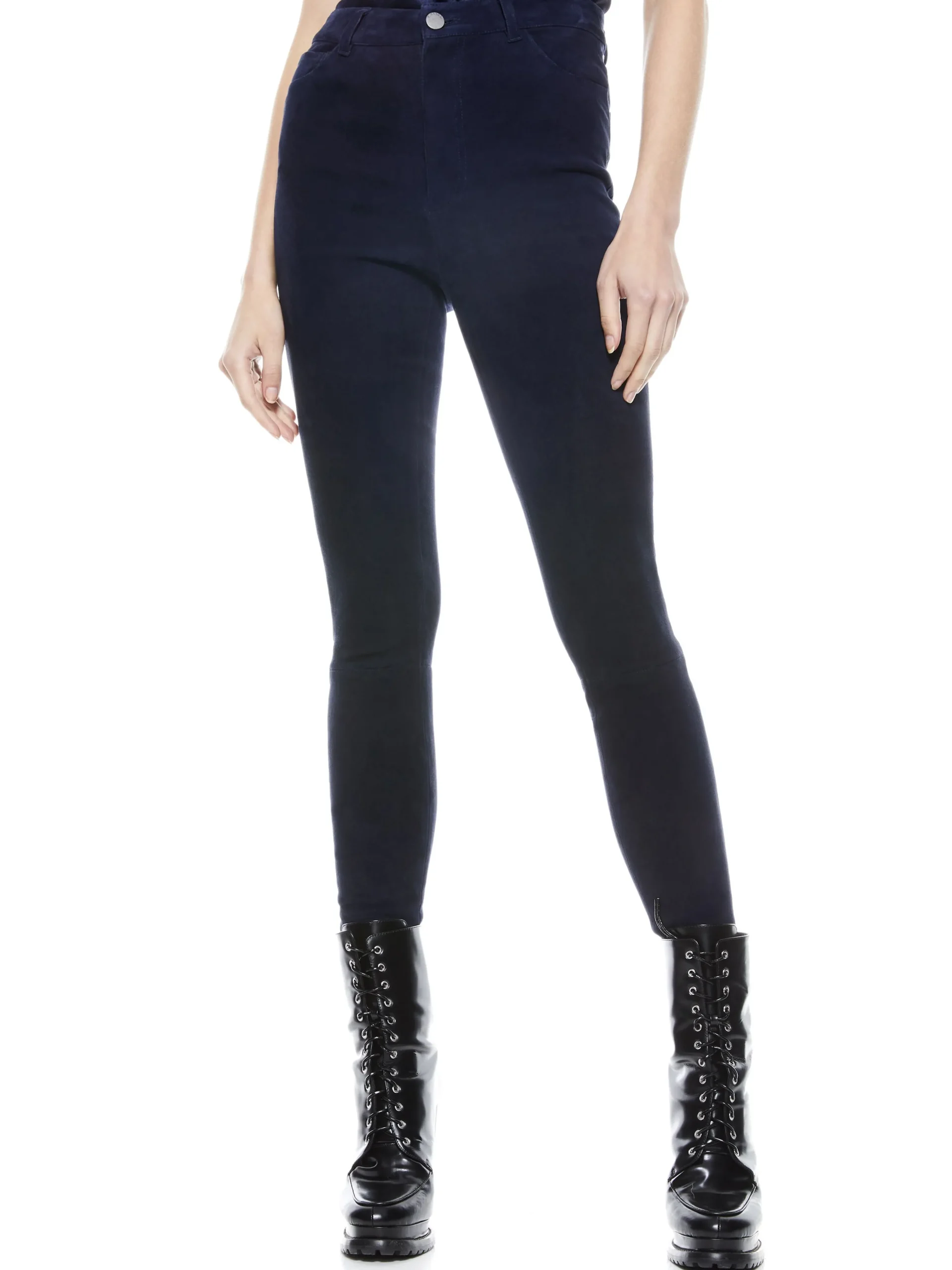 Alice and Olivia PANTS*MIKAH SINGLE BUTTON SUEDE PANT