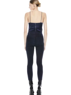 Alice and Olivia PANTS*MIKAH SINGLE BUTTON SUEDE PANT