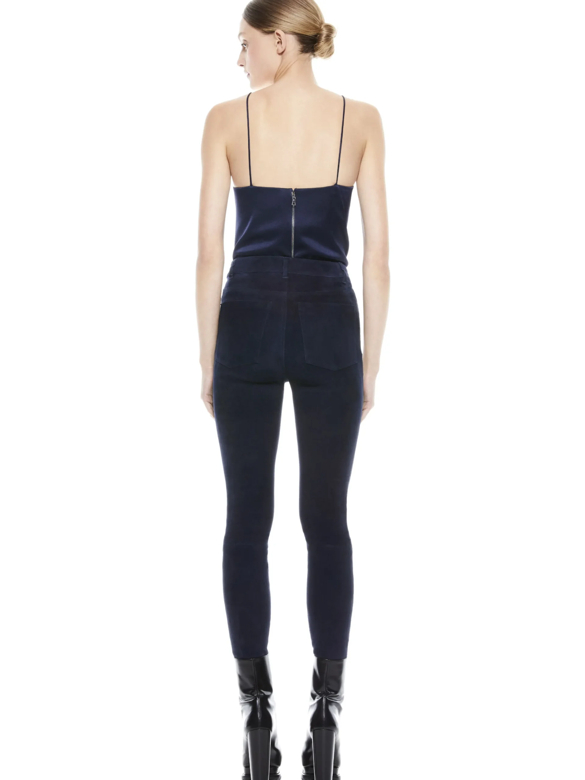 Alice and Olivia PANTS*MIKAH SINGLE BUTTON SUEDE PANT