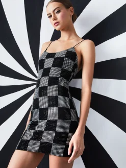 Alice and Olivia DRESSES*NELLE EMBELLISHED MINI DRESS