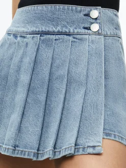 Alice and Olivia STACEY'S FAVORITES|JEAN SHOP*NOAH DENIM PLEATED SKORT