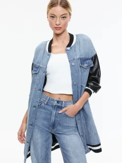 Alice and Olivia JEAN SHOP|JACKETS + COATS*ORTEN OVERSIZED VARSITY JACKET