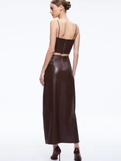 Alice and Olivia VEGAN LEATHER|ESSENTIALS*PEARLE VEGAN LEATHER BUSTIER TOP