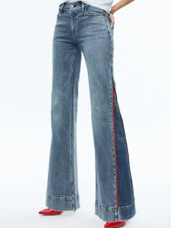 Alice and Olivia JEAN SHOP|JEANS*REY SIDE ZIPPER WIDE LEG JEAN