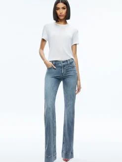 Alice and Olivia JEAN SHOP|JEANS*REY SIDE ZIPPER WIDE LEG JEAN