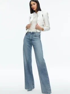 Alice and Olivia VEGAN LEATHER|ESSENTIALS*RIA VEGAN LEATHER MOTO JACKET